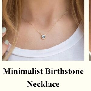 RAMLA Silver Minimalist Birthstone Necklace | New!